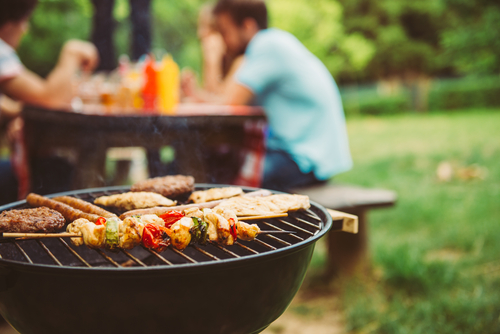 cooking on a backyard bbq grill